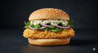 Fish burger - Sla, tomaat, rode ui, tartaar saus